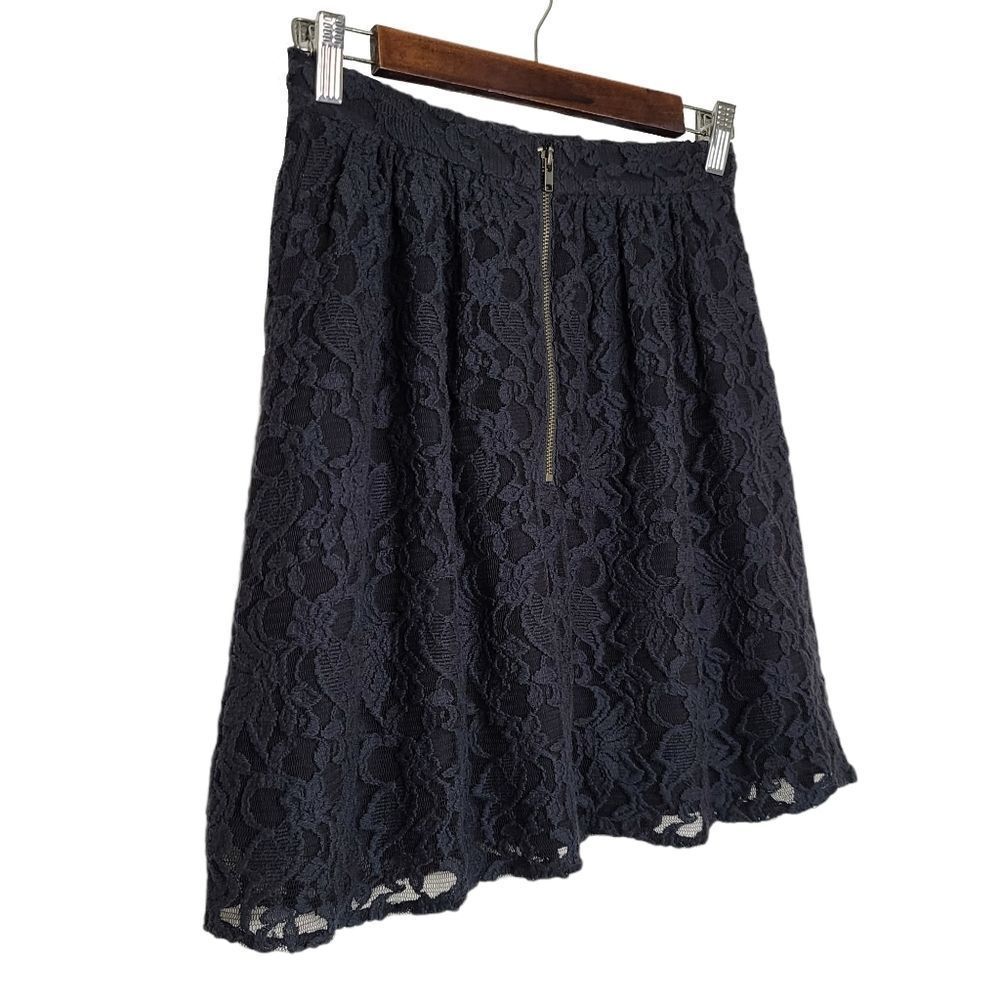 Kimchi Blue | Black Lined Lace Pocket Skirt | 2 - Picture 11 of 14
